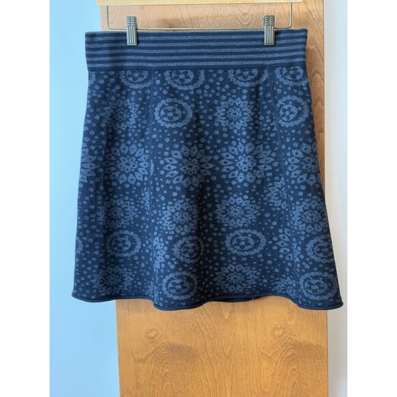 Akini Womens Medium Black Wool Blend Knit Skirt With Floral Pattern WhimsyGoth - Picture 6 of 12